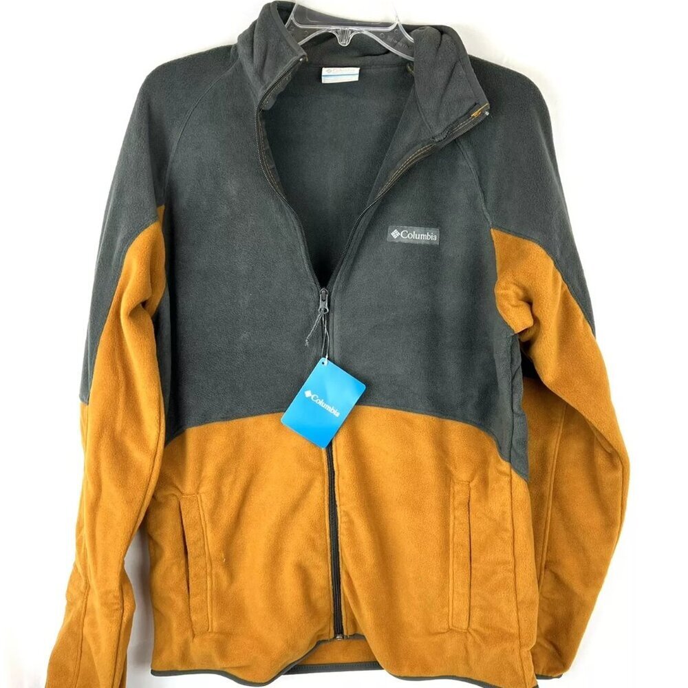 Columbia Men’s Basin Trail Fleece Grey/Yellow Jacket Size Small
